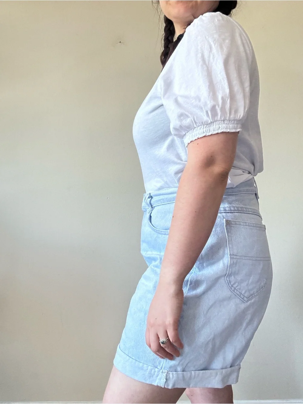 J. Crew White Henley Top with Loop Trim